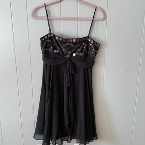 BCBGmaxAzria
Black Silk Embellished Dress Size 6